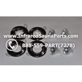 COMPLETE LIGHT ASSEMBLY 12V - COMPLETE LIGHT ASSEMBLY 4 HOUSING IN SILVER FINISH WITH 4 BULBS 12V 4